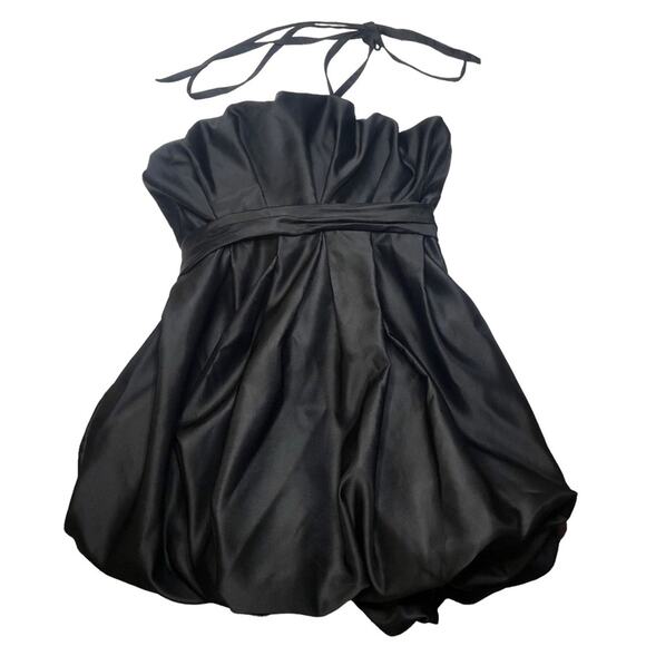 Zara Voluminous Bubble Hem Satin Halter Dress Blogger’s Favorite Size Medium - Picture 1 of 4